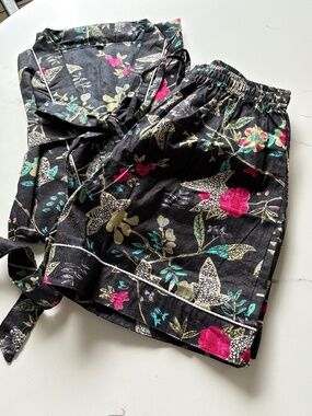 New Hand block cotton robe and short set various sizes